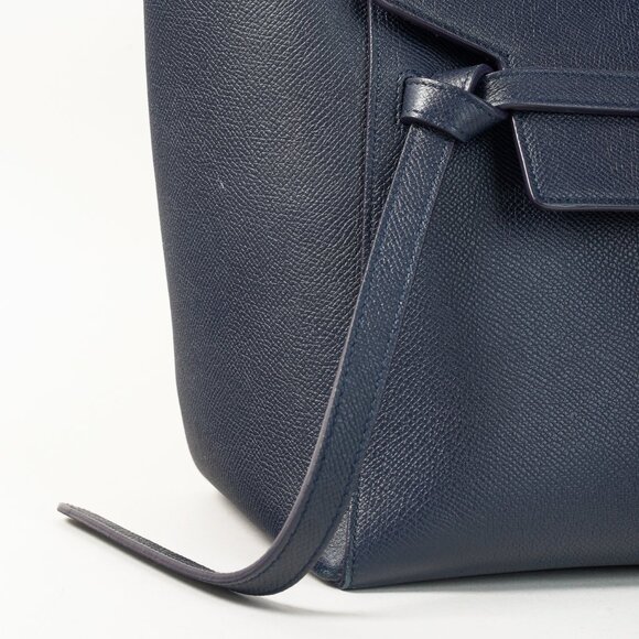 Celine Mini Belt Navy Grained Calfskin Bag - Picture 10 of 14
